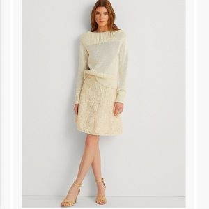 Lauren Ralph Lauren Patchwork Lace A-Line Skirt